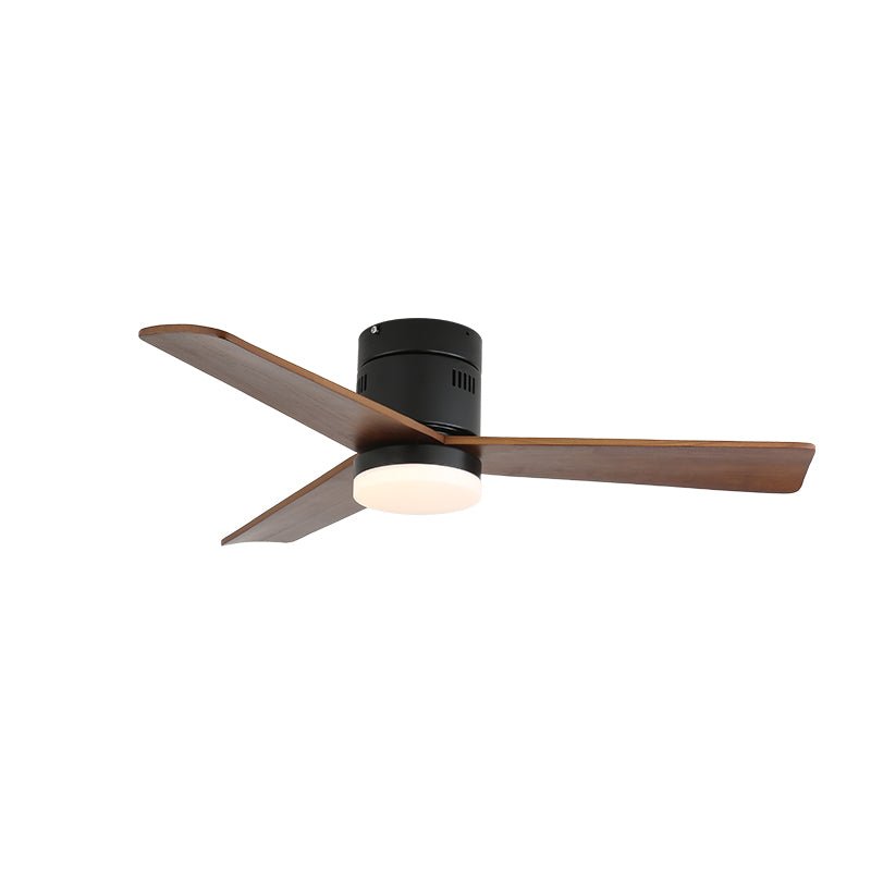 AeroLuxe Modern Ceiling Fan with LED Light, Walnut & Nickel