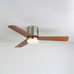 AeroLuxe Modern Ceiling Fan with LED Light, Walnut & Nickel