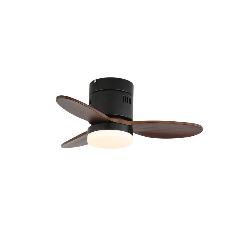 AeroLuxe Modern Ceiling Fan with LED Light, Walnut & Nickel