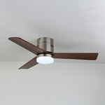 AeroLuxe Modern Ceiling Fan with LED Light, Walnut & Nickel