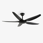 Aeron Noir Ceiling Fan with Light – Modern Black LED Fan for Living Room and Bedroom