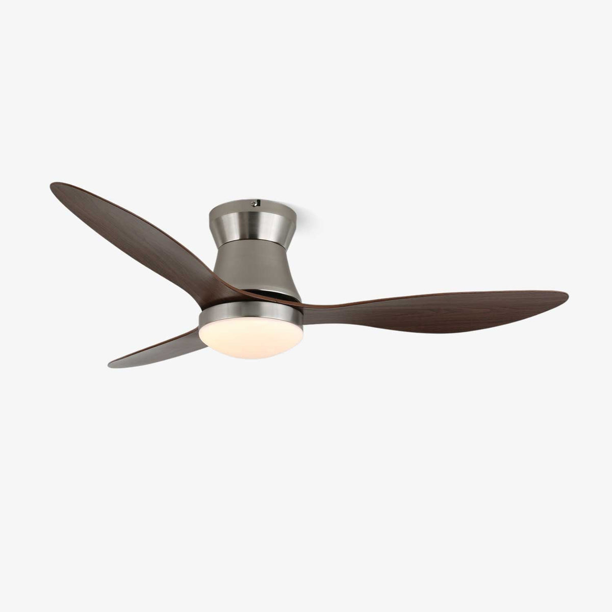 Aeronix Ceiling Fan with LED Light in Walnut and Nickel