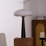 Aeruno Fluted Glass LED Table Lamp with Touch Dimming, Modern Sculptural Design