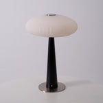 Aeruno Fluted Glass LED Table Lamp with Touch Dimming, Modern Sculptural Design