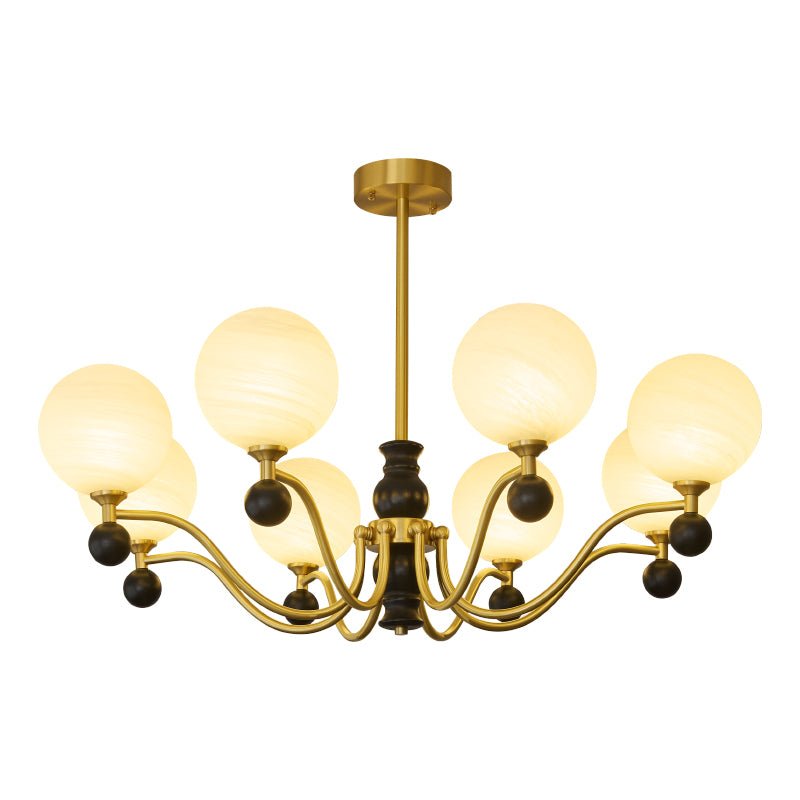 Aether Sphere Chandelier — Brass and Glass Modern Pendant Light