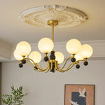 Aether Sphere Chandelier — Brass and Glass Modern Pendant Light