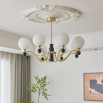 Aether Sphere Chandelier — Brass and Glass Modern Pendant Light