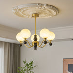 Aether Sphere Chandelier — Brass and Glass Modern Pendant Light