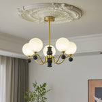 Aether Sphere Chandelier — Brass and Glass Modern Pendant Light