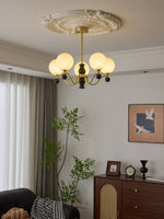 Aether Sphere Chandelier — Brass and Glass Modern Pendant Light