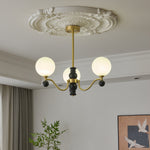 Aether Sphere Chandelier — Brass and Glass Modern Pendant Light