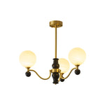 Aether Sphere Chandelier — Brass and Glass Modern Pendant Light