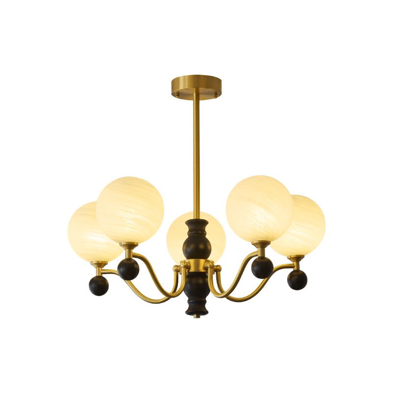 Aether Sphere Chandelier — Brass and Glass Modern Pendant Light
