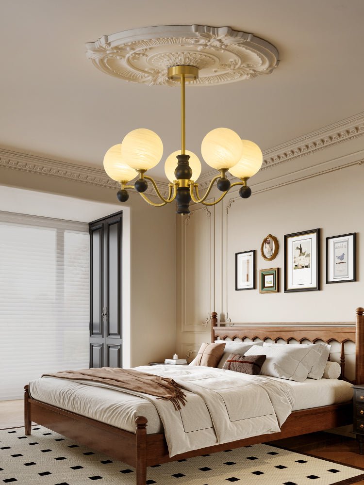 Aether Sphere Chandelier — Brass and Glass Modern Pendant Light