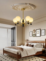 Aether Sphere Chandelier — Brass and Glass Modern Pendant Light