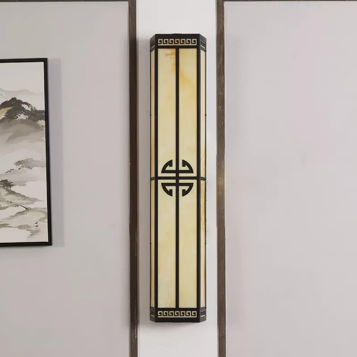 After Hours Outdoor Wall Light in Alabaster and Metal
