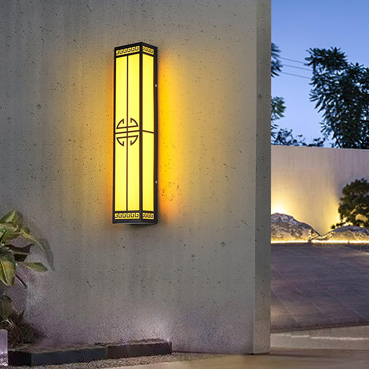 After Hours Outdoor Wall Light in Alabaster and Metal