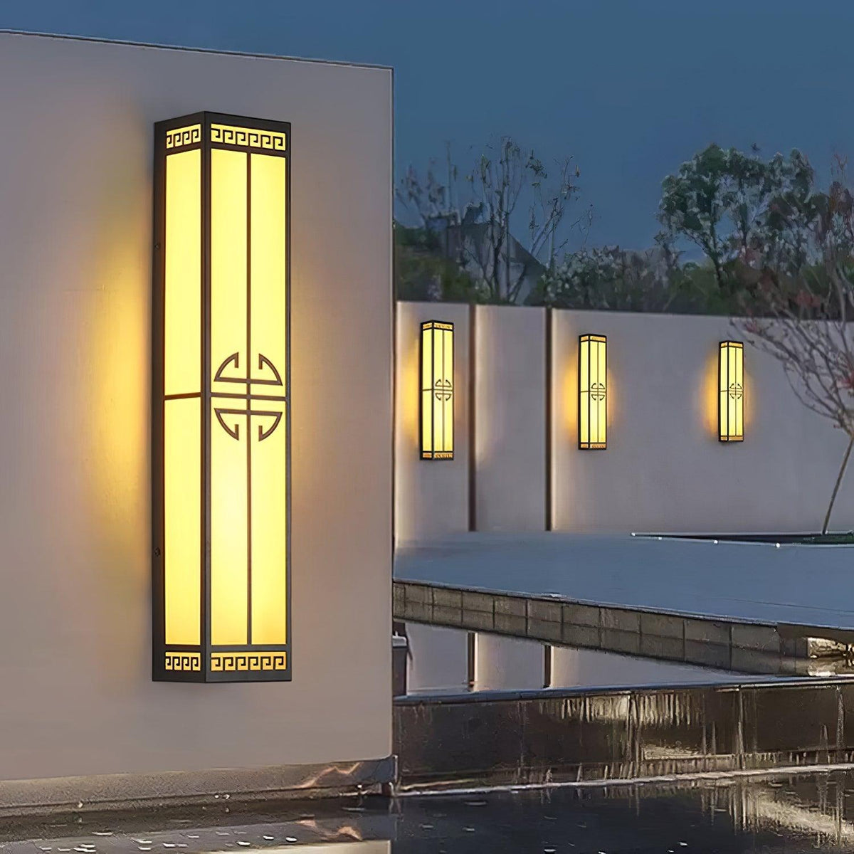 After Hours Outdoor Wall Light in Alabaster and Metal