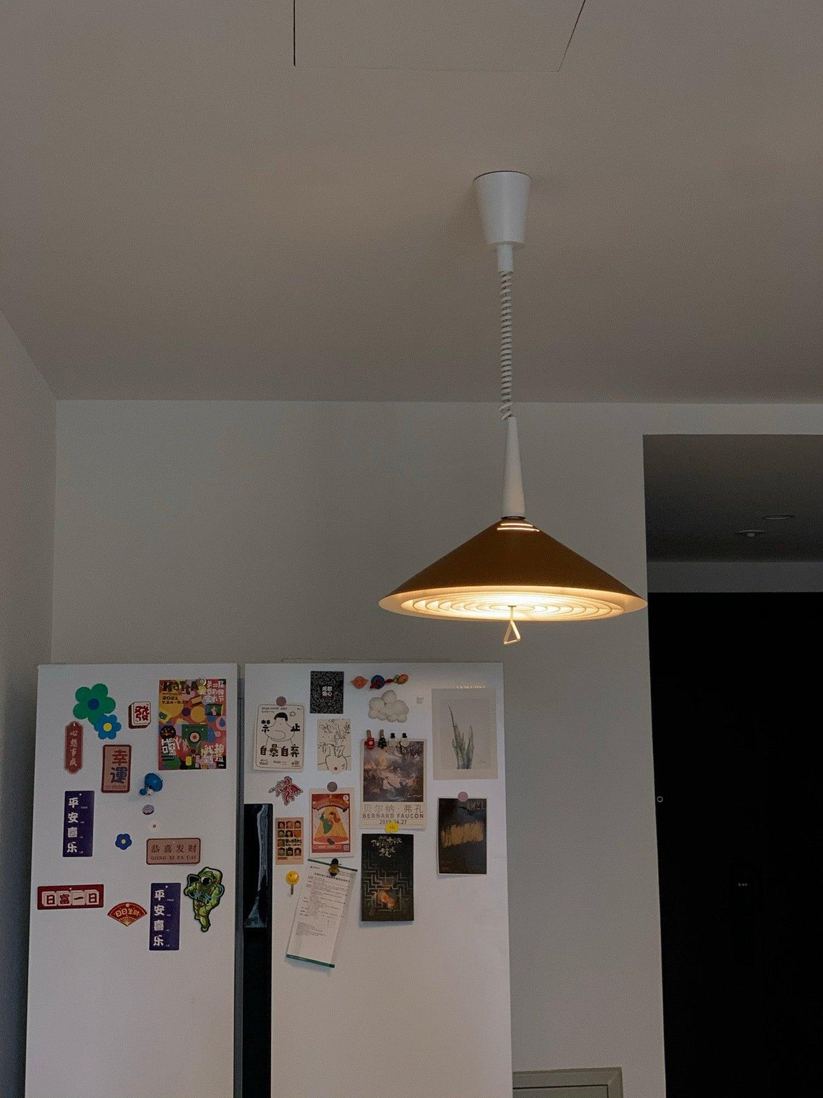 Agnes Retro Pendant Light with Retractable Cable, Mid-Century Modern Kitchen Island Lamp