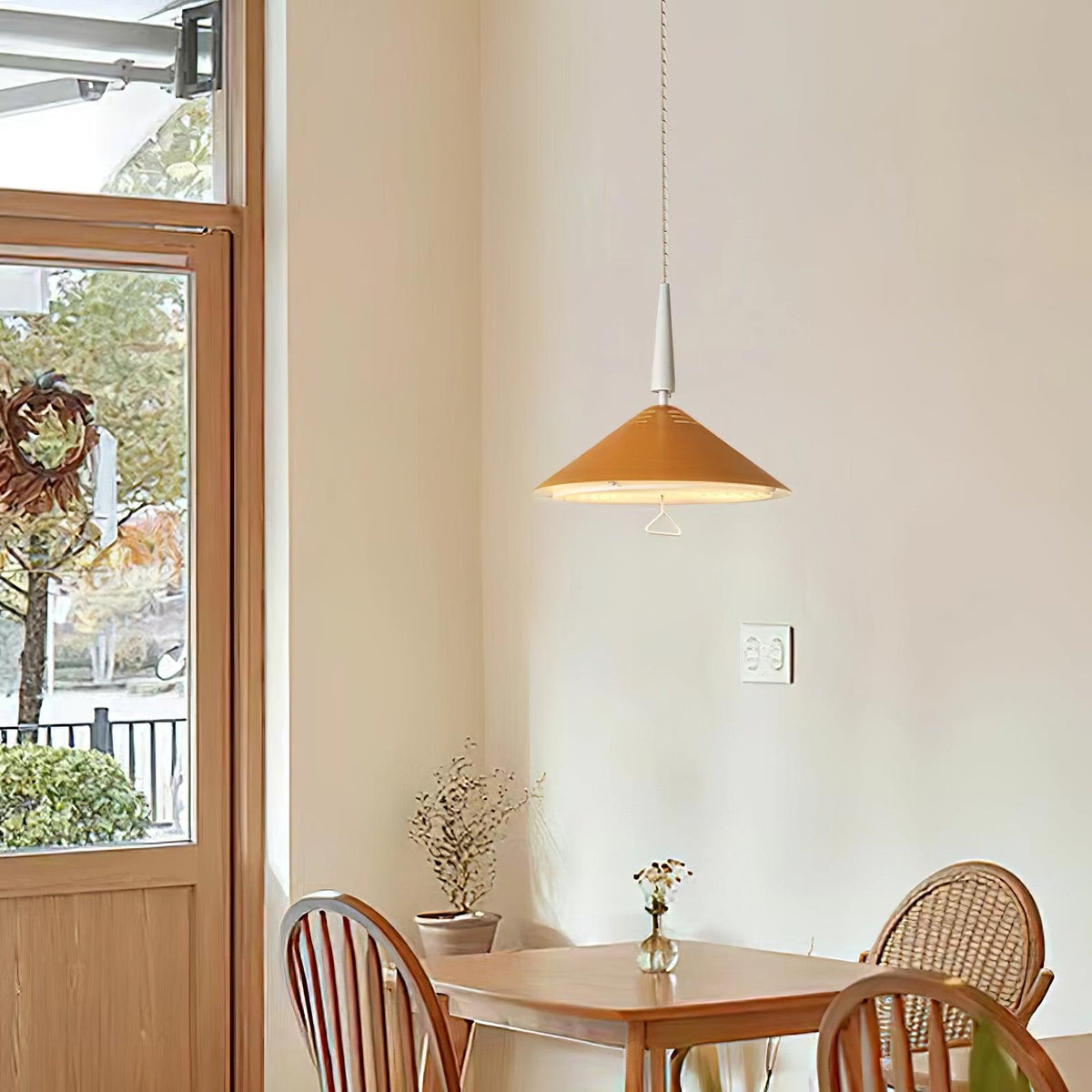 Agnes Retro Pendant Light with Retractable Cable, Mid-Century Modern Kitchen Island Lamp