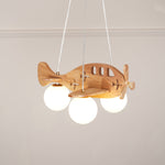 Aviator Pendant Light in Natural Wood and Opal Glass