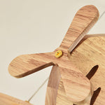 Aviator Pendant Light in Natural Wood and Opal Glass