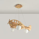 Aviator Pendant Light in Natural Wood and Opal Glass