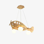 Aviator Pendant Light in Natural Wood and Opal Glass