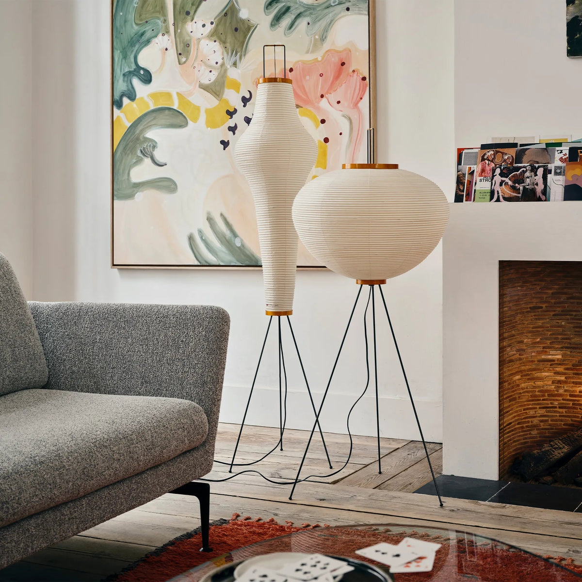 Japanese Style Instagram Inspired Designer Calligraphy Paper Floor Lamp