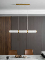 Alabaster Beam Linear Pendant Light in Brass for Modern Interiors
