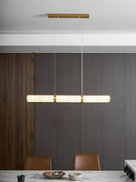 Alabaster Beam Linear Pendant Light in Brass for Modern Interiors