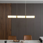 Alabaster Beam Linear Pendant Light in Brass for Modern Interiors