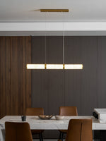Alabaster Beam Linear Pendant Light in Brass for Modern Interiors