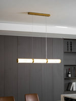 Alabaster Beam Linear Pendant Light in Brass for Modern Interiors