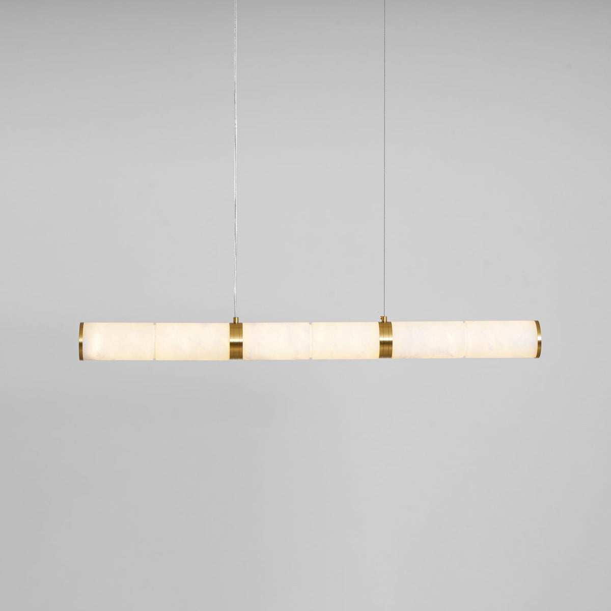 Alabaster Beam Linear Pendant Light in Brass for Modern Interiors
