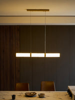 Alabaster Beam Linear Pendant Light in Brass for Modern Interiors