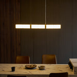 Alabaster Beam Linear Pendant Light in Brass for Modern Interiors