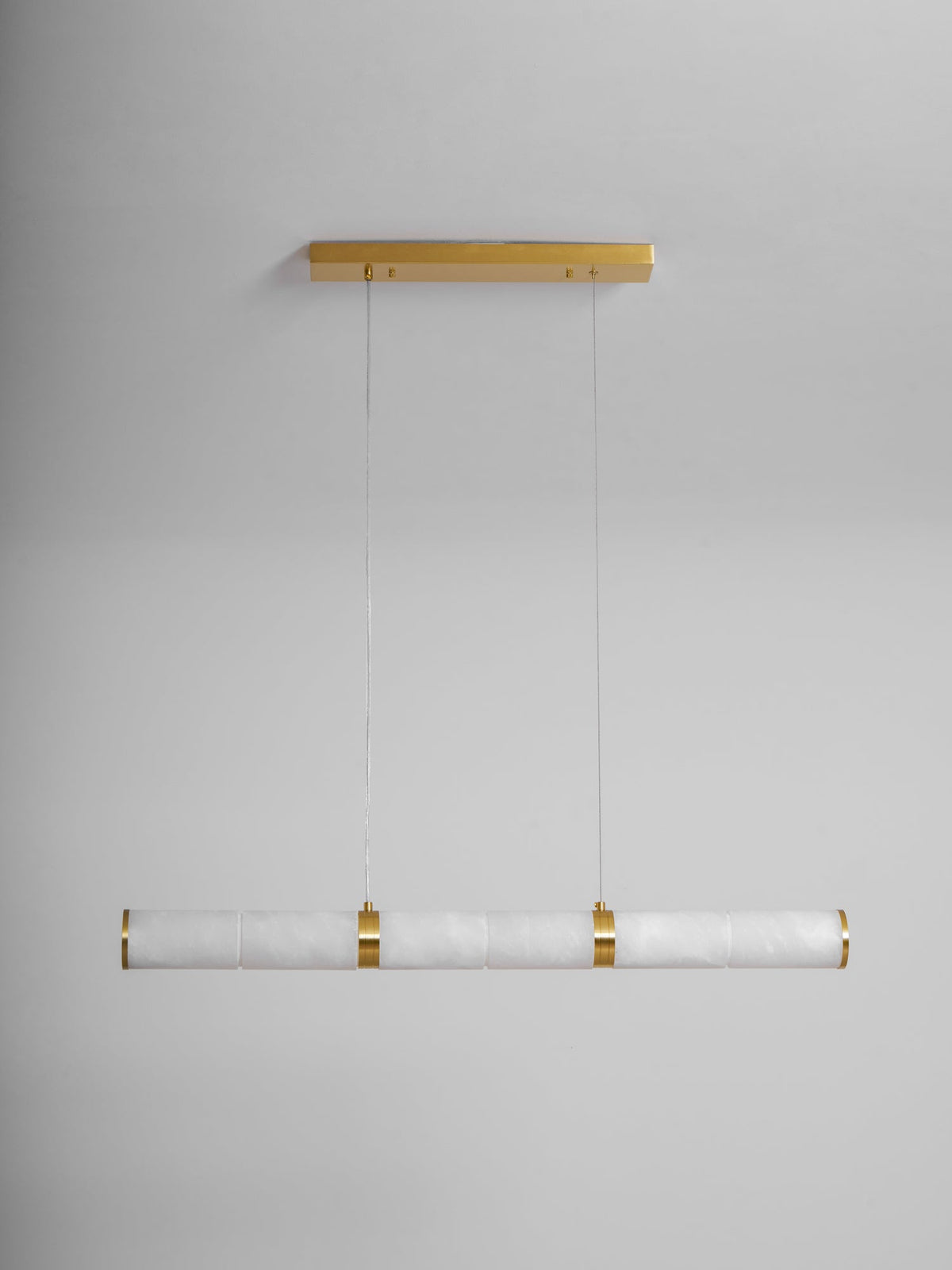 Alabaster Beam Linear Pendant Light in Brass for Modern Interiors