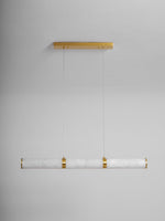 Alabaster Beam Linear Pendant Light in Brass for Modern Interiors