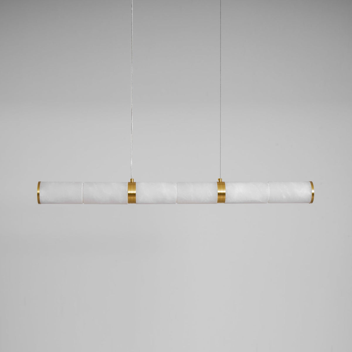 Alabaster Beam Linear Pendant Light in Brass for Modern Interiors