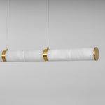 Alabaster Beam Linear Pendant Light in Brass for Modern Interiors