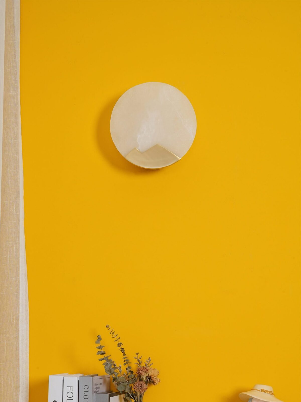 Alabaster Brass Wall Light