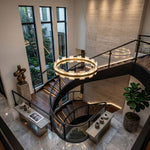 Avalon Halo Alabaster Chandelier – Modern Brass LED Pendant Light