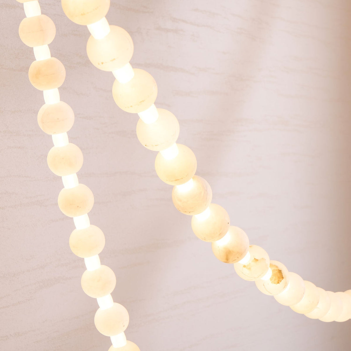 Alabaster Pearl Necklace Chandelier — Cascading Beaded LED Pendant Light