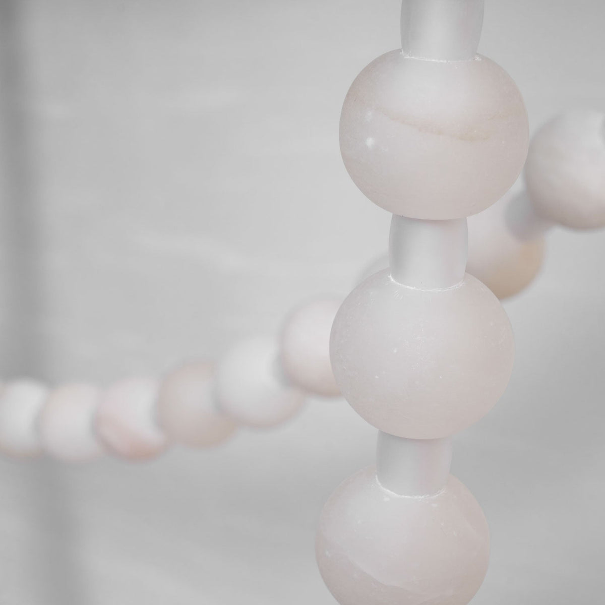 Alabaster Pearl Necklace Chandelier — Cascading Beaded LED Pendant Light