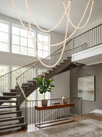 Alabaster Pearl Necklace Chandelier — Cascading Beaded LED Pendant Light