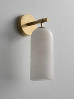 Pillar Alabaster Wall Sconce – Natural Stone, Brushed Gold Accent