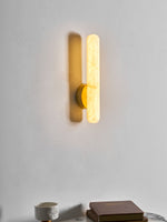 Alabaster Rod Wall Sconce in Brass – Modern Minimalist Lighting