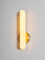 Alabaster Rod Wall Sconce in Brass – Modern Minimalist Lighting