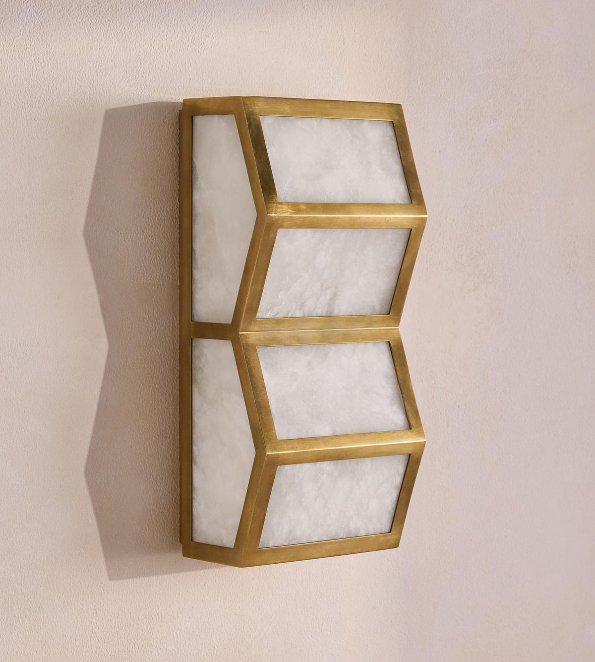 Alabaster Cascade Wall Sconce in Bronze with LED Lighting
